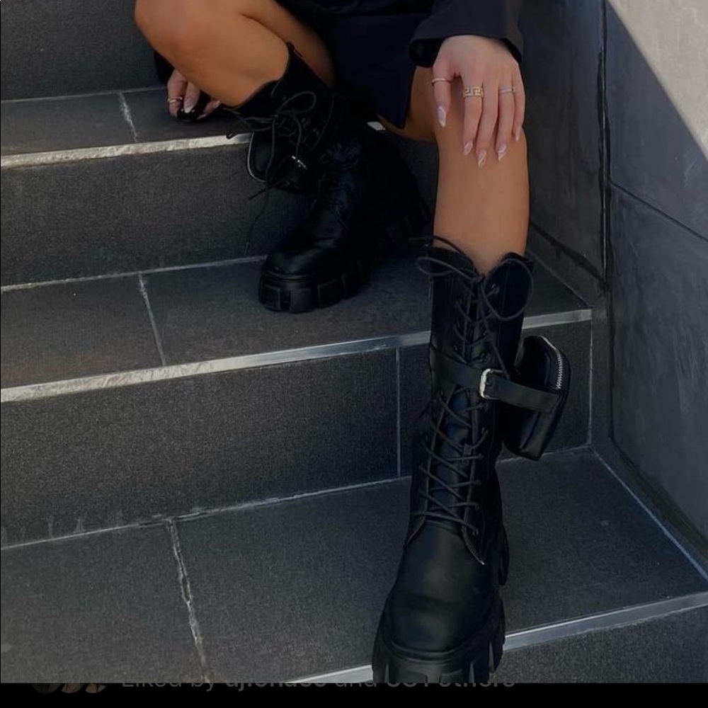 Boohoo tall combat boots